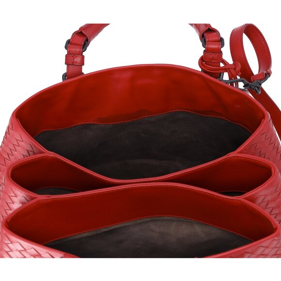 BOTTEGA VENETA Small Rome Bag Handbag Red Leather - Picture 9 of 10